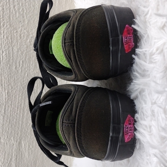 Vans Off The Wall Black Brown Canvas Upper Toe Round Lace Up Low Top Sneaker - Picture 5 of 15